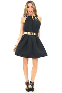 STRUCTURED SCUBA DRESS - Black - Haute & Rebellious