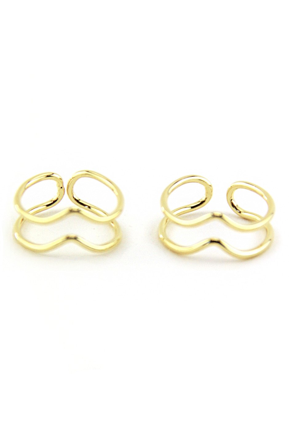 DUAL PETITE CUTOUT RINGS - Gold - Haute & Rebellious