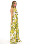 APPLE PRINT V-NECK LONG DRESS - Haute & Rebellious