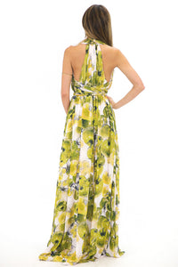 APPLE PRINT V-NECK LONG DRESS - Haute & Rebellious