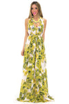 APPLE PRINT V-NECK LONG DRESS - Haute & Rebellious