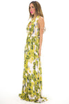 APPLE PRINT V-NECK LONG DRESS - Haute & Rebellious