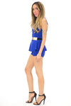 BOW-TIE PEPLUM ROMPER - Blue - Haute & Rebellious