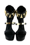 FARAH TRIANGLE PLATED HEEL - Black - Haute & Rebellious