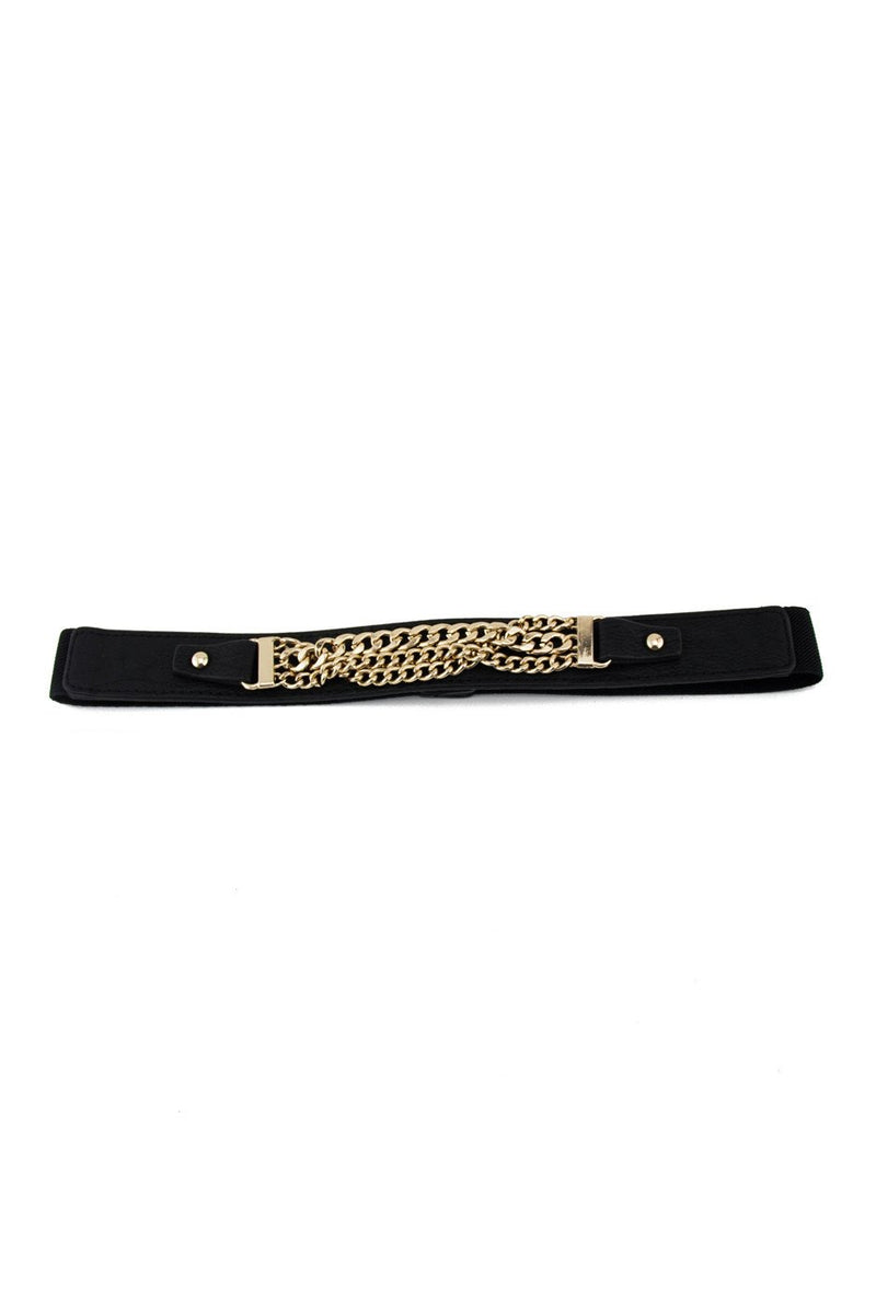 ELASTIC GOLD CHAIN BELT - Black - Haute & Rebellious