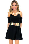 SHAY CUTOUT SHOULDER DRESS - Haute & Rebellious