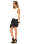 REGAN VEGAN LEATHER SKIRT - Black - Haute & Rebellious