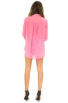 LAIN LACE DETAIL NEON CHIFFON BLOUSE - Haute & Rebellious