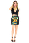 MIRROR PRINT MINI SKIRT - Green - Haute & Rebellious