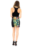 MIRROR PRINT MINI SKIRT - Green - Haute & Rebellious
