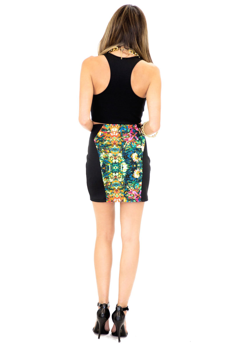 MIRROR PRINT MINI SKIRT - Green - Haute & Rebellious
