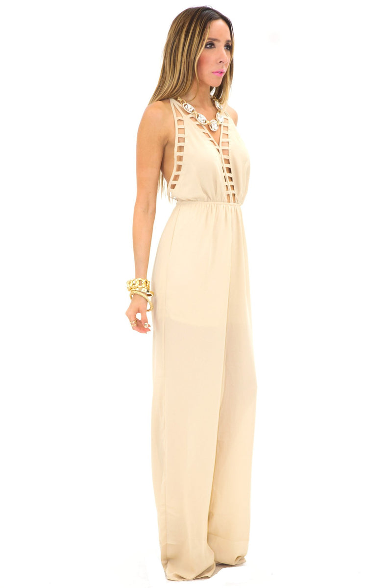 HALTER CROSS BACK JUMPSUIT - Haute & Rebellious