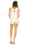 TRISTIN LASER-CUT SHORTS - Sand - Haute & Rebellious