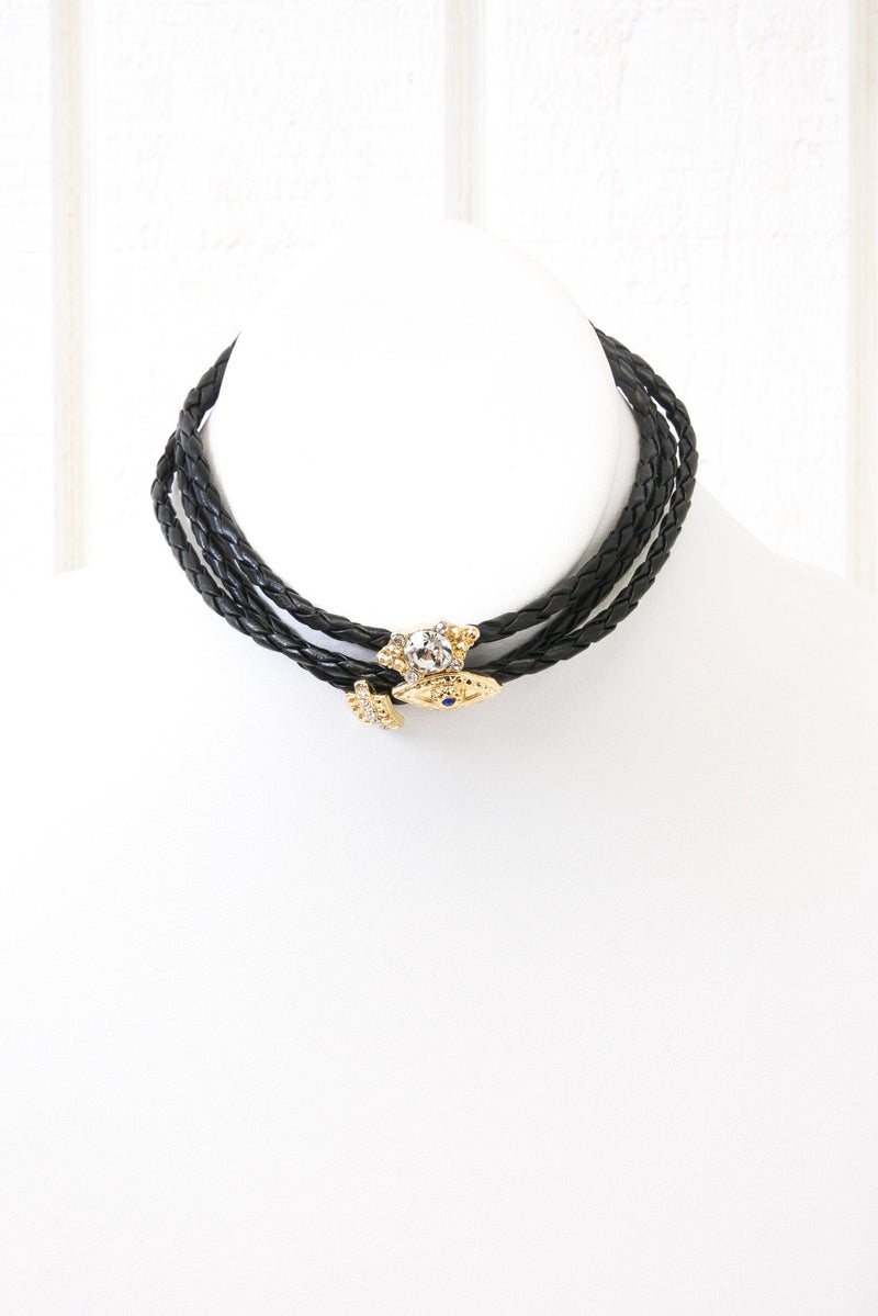 Jaxine Leather Choker Set - Haute & Rebellious