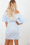 Gingham Wrap Tie Mini Dress