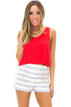 RENVIN STRIPED SHORTS - Blue - Haute & Rebellious