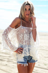 Mia Pom-Pom Lace Bell Sleeve Top - Ivory - Haute & Rebellious
