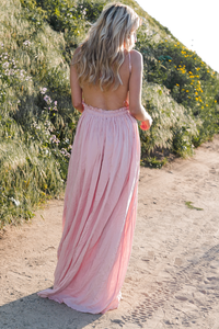 Camilla Open Back Crochet Maxi - Rose - Haute & Rebellious