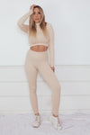 Ribbed Top & Pant Set - Nude