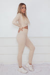 Ribbed Top & Pant Set - Nude