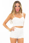 STACIE LACE SHORTS - White - Haute & Rebellious