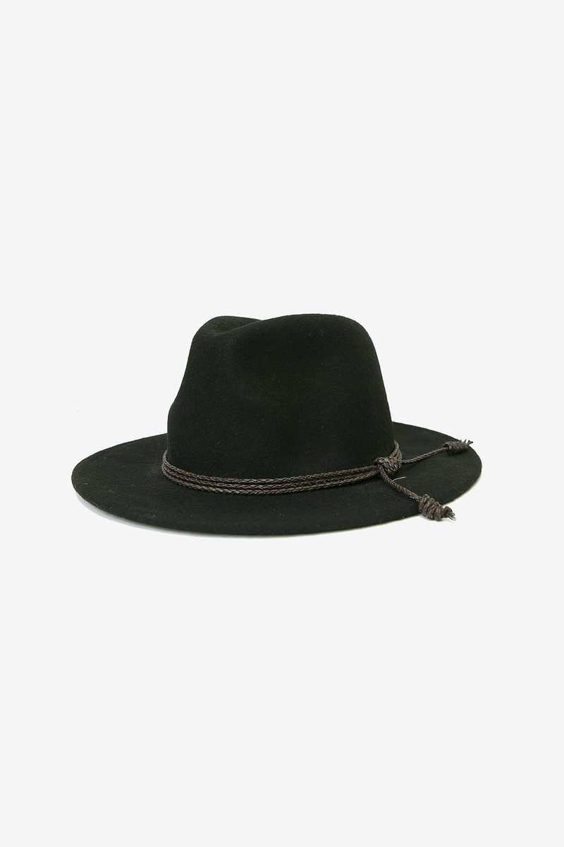 Flat Brim Fedora Wool Hat