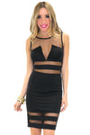 BADGLEY MESH CONTRAST DRESS - Black - Haute & Rebellious