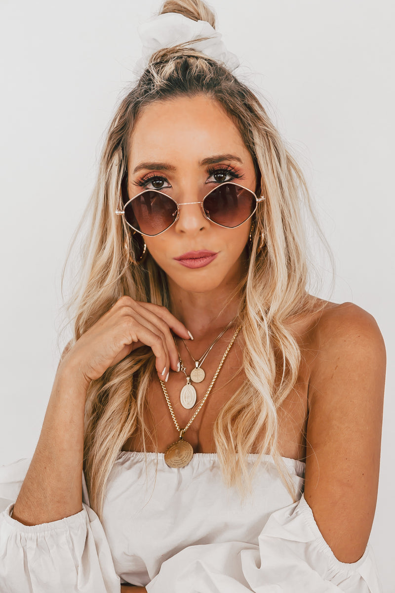 Petite Round Sunglasses - Brown