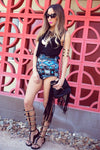 HARTU TRIBAL DENIM SHORTS - Haute & Rebellious