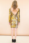 Sasha Metallic Open-Back Sequin Dress - Gold - Haute & Rebellious