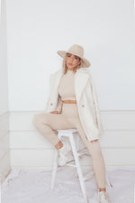 Terry Fur Coat Blazer - Beige