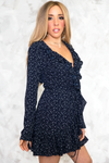 Wrap Ruffle Spotted Dress - Haute & Rebellious