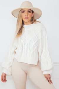 Cable Knit Sweater - Cream