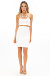 PONTI HIGH WAISTED SKIRT - White - Haute & Rebellious
