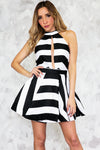 Striped Fit-&-Flair Dress