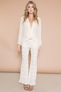 EMMA WRAP CHIFFON BELL SLEEVE BLOUSE - Haute & Rebellious