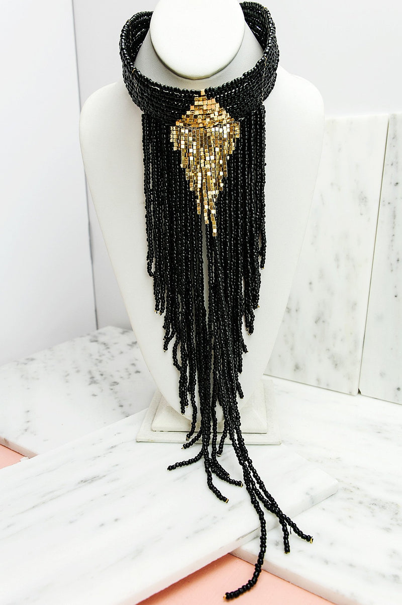 Fringe Gallore Choker - Black - Haute & Rebellious
