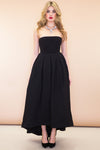 Valentina A-Line High-Low Dress - Black - Haute & Rebellious