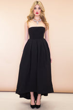 Valentina A-Line High-Low Dress - Black - Haute & Rebellious