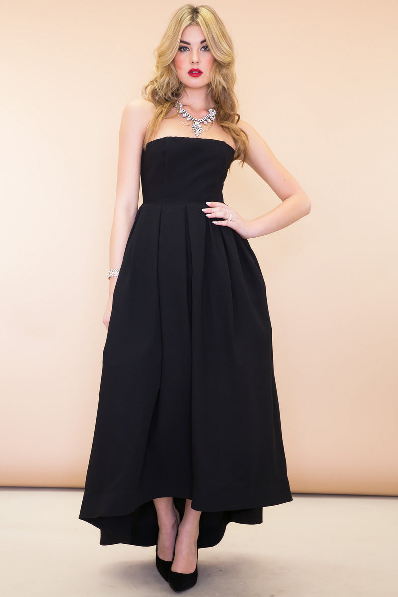 Valentina A-Line High-Low Dress - Black - Haute & Rebellious