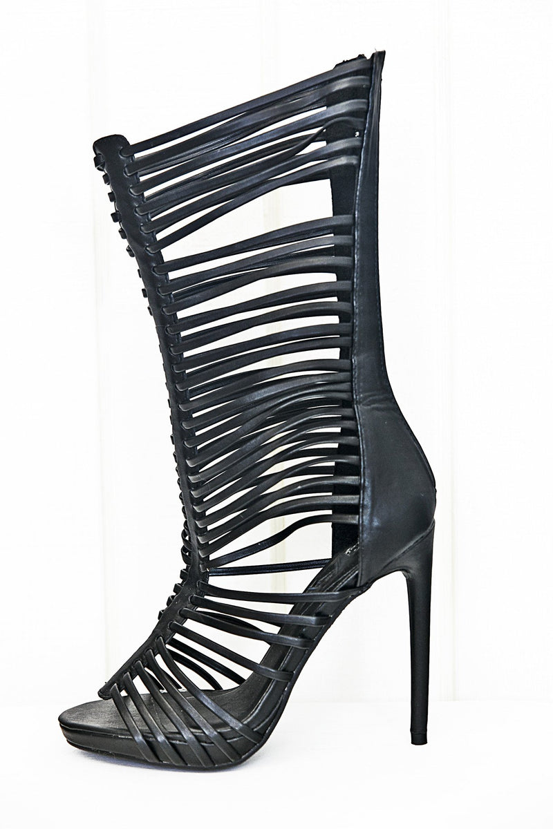 Lana High Strappy Sandal Heel - Black - Haute & Rebellious