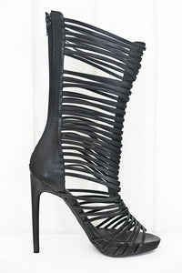 Lana High Strappy Sandal Heel - Black - Haute & Rebellious