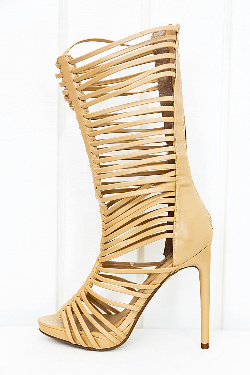 Lana High Strappy Sandal Heel - Natural - Haute & Rebellious