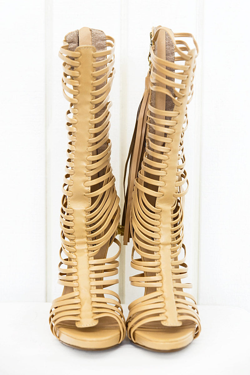 Lana High Strappy Sandal Heel - Natural - Haute & Rebellious