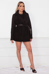 Terry Fur Coat Blazer - Black