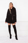 Terry Fur Coat Blazer - Black