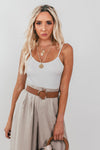 Spaghetti Strap Tank Top - White