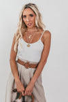 Spaghetti Strap Tank Top - White