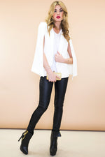 Janice Cape Blazer - White - Haute & Rebellious