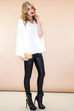 Janice Cape Blazer - White - Haute & Rebellious